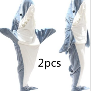 Home Soft Flannel Shark Blanket Hoodie