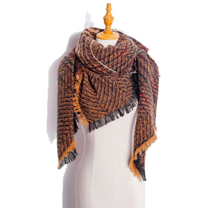 Shawl Scarf Autumn And Winter Large Plaid Triangle