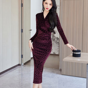 Fashion Personality Velvet Dress Women