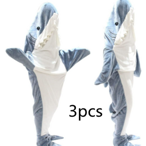 Home Soft Flannel Shark Blanket Hoodie
