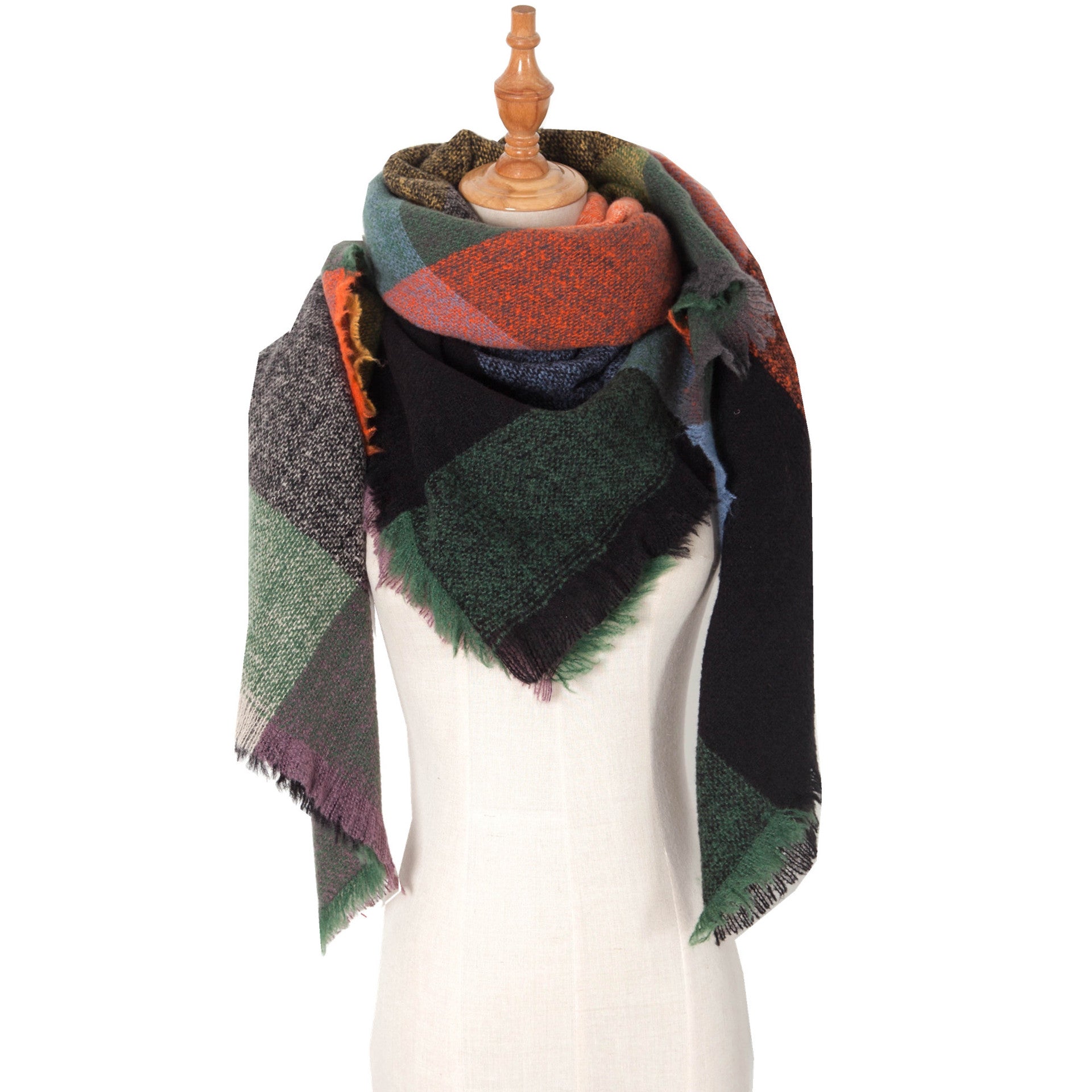 Shawl Scarf Autumn And Winter Large Plaid Triangle