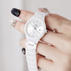 White Ceramic Women's Watch Simple Temperament