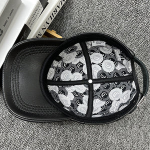 New All-matching Genuine Leather Baseball Cap Men